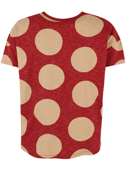 Daneglassy Heavy Slub Tee Red Brick/Beige MEGADOTS