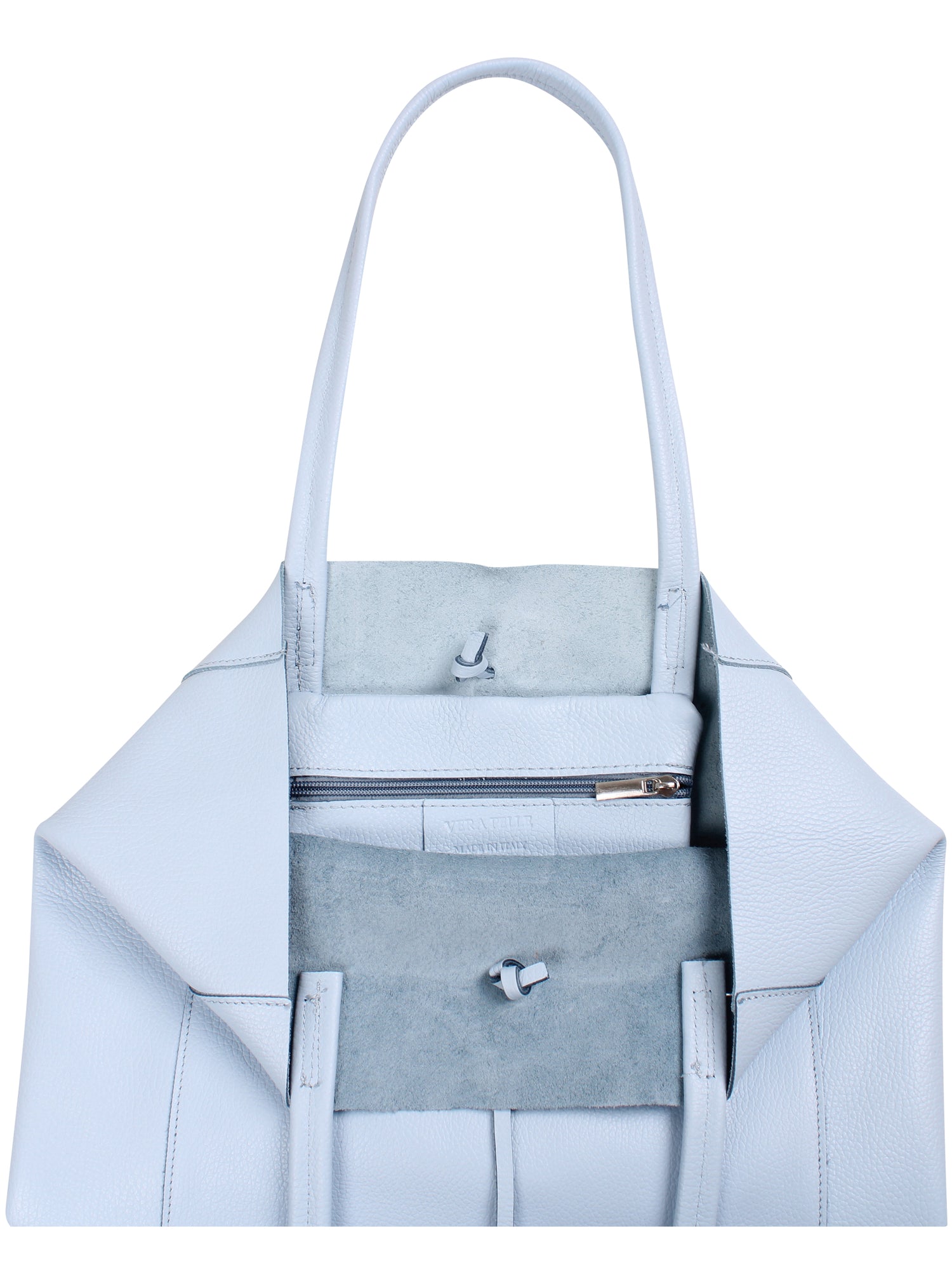 ESS - DaneHolstein Leather Tote Bag Ice Blue