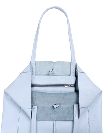 ESS - DaneHolstein Leather Tote Bag Ice Blue