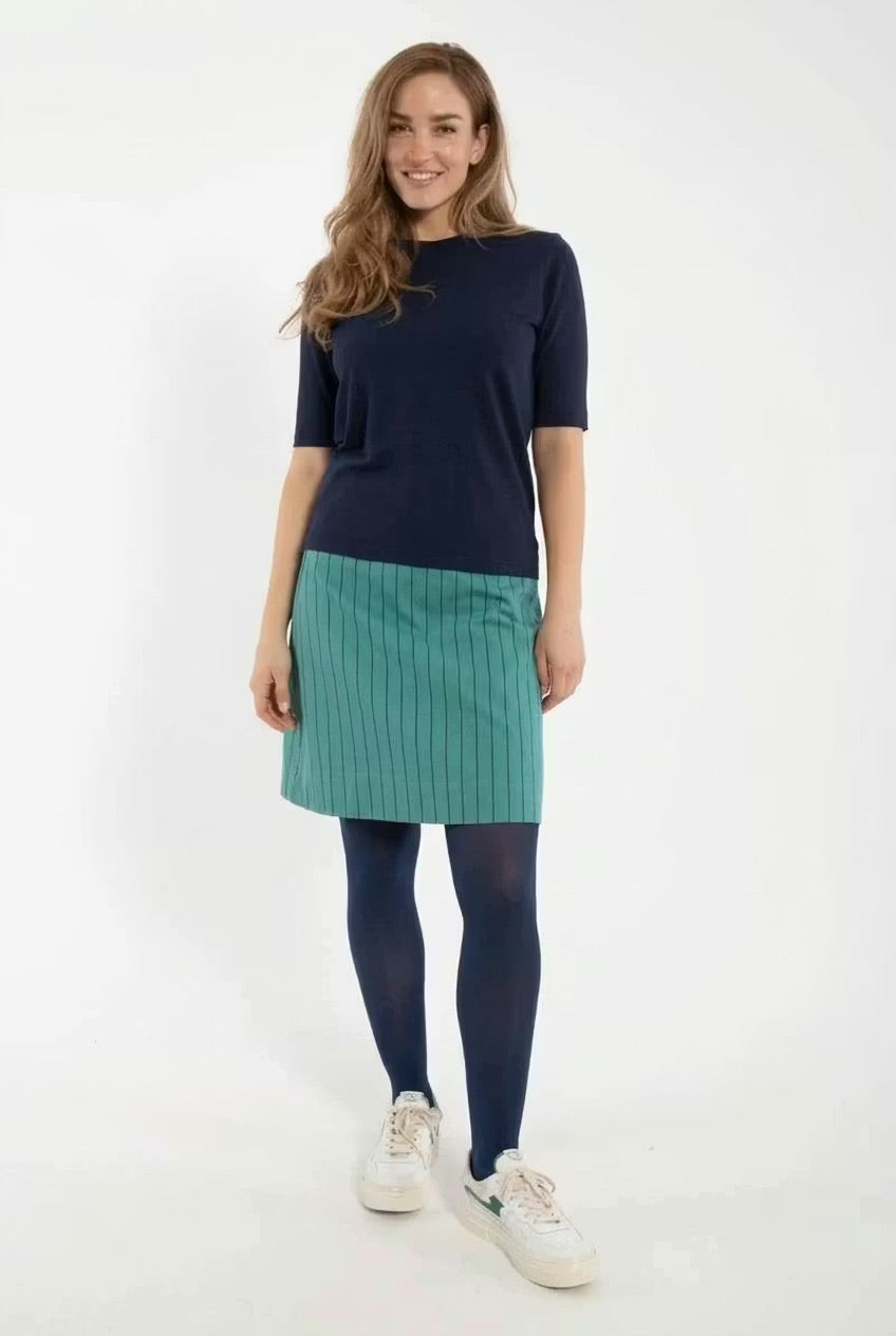 Danelondon Stretch Canvas Skirt Dk Navy/Verde