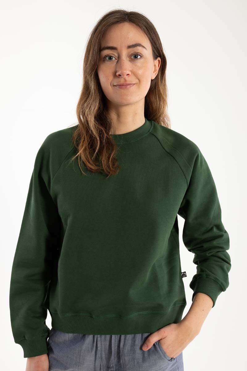 Mørkegrøn sweatshirt til kvinder
