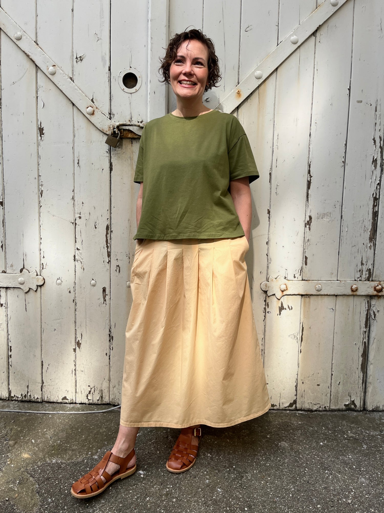 Daneminna Smooth Poplin Skirt Nougat