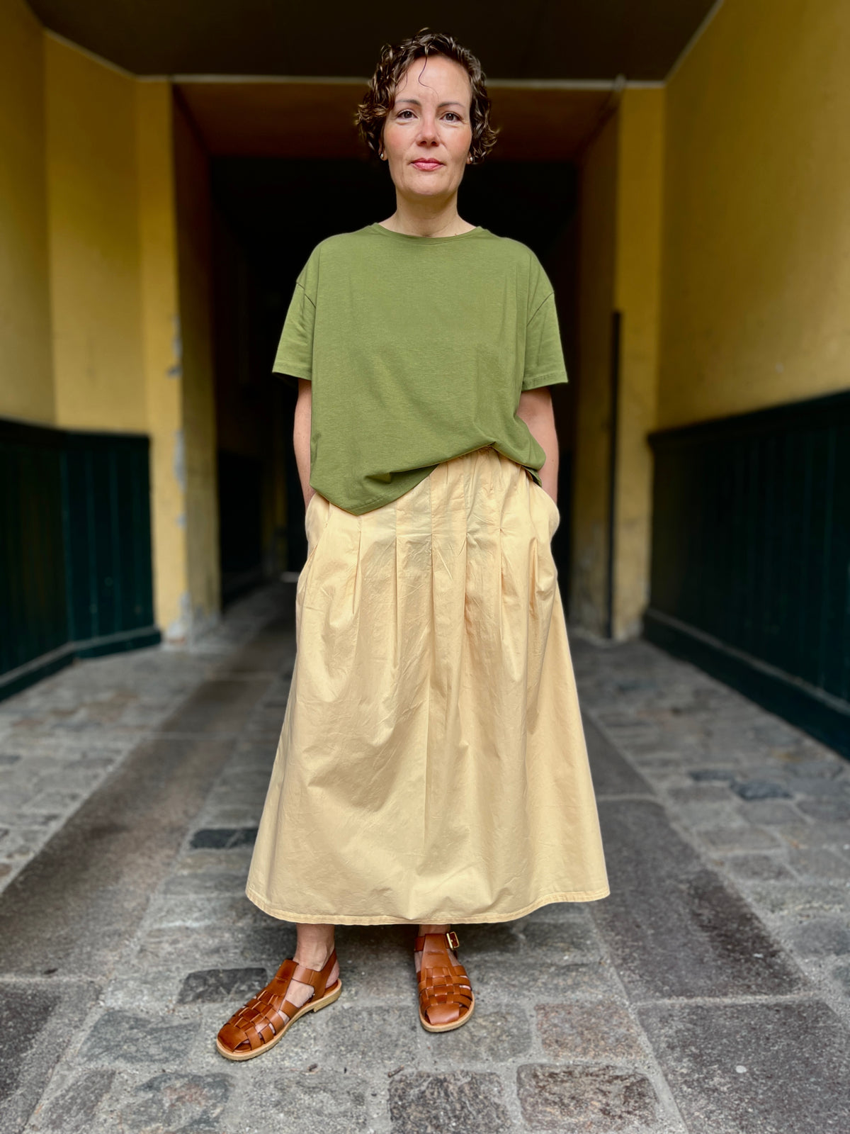 Daneminna Smooth Poplin Skirt Nougat