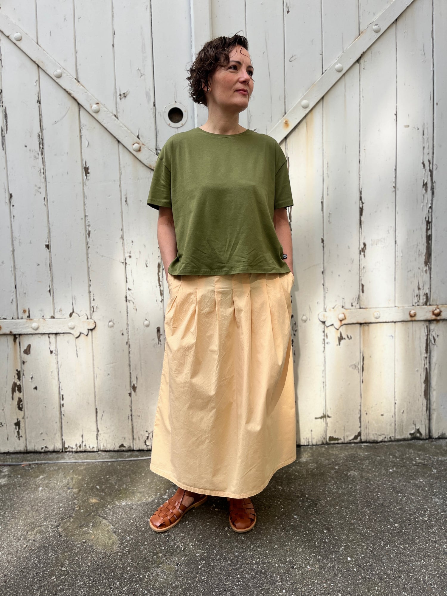 Daneminna Smooth Poplin Skirt Nougat