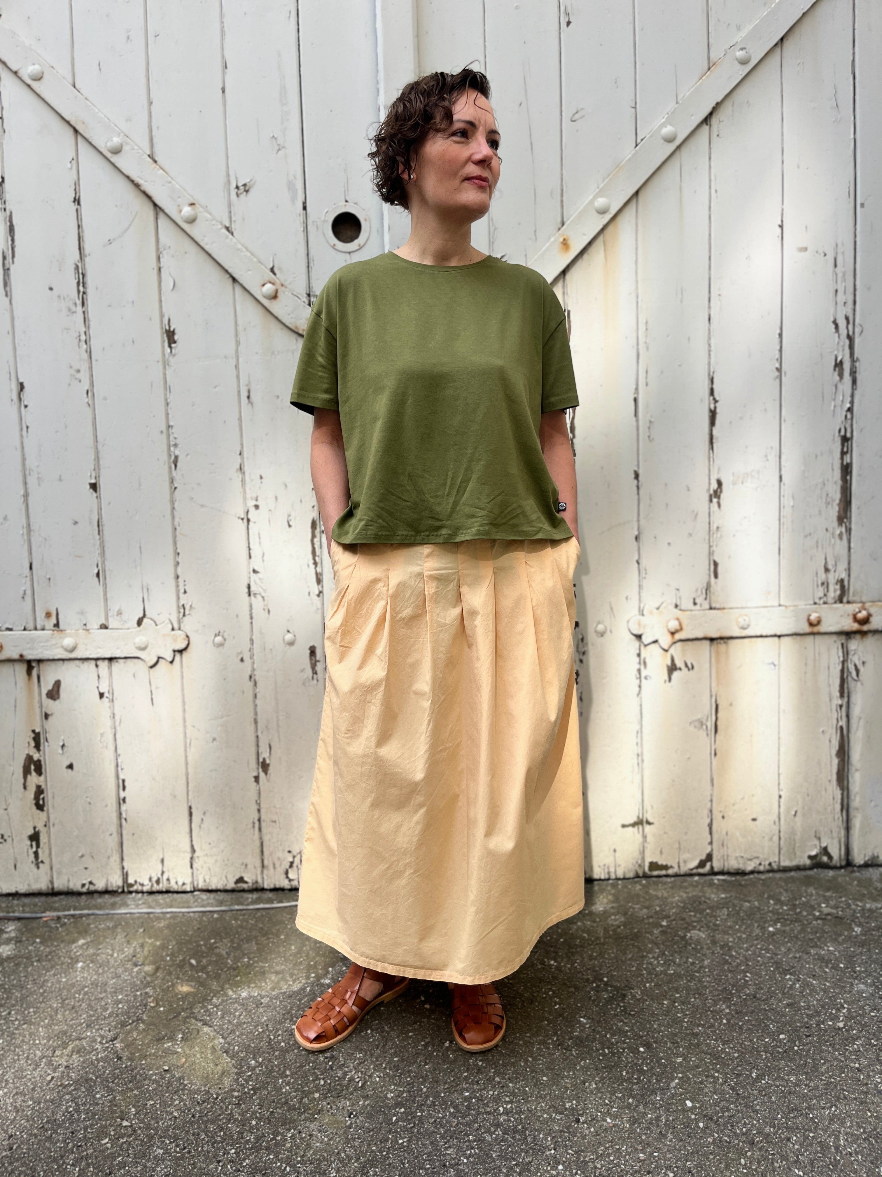 Daneminna Smooth Poplin Skirt Nougat