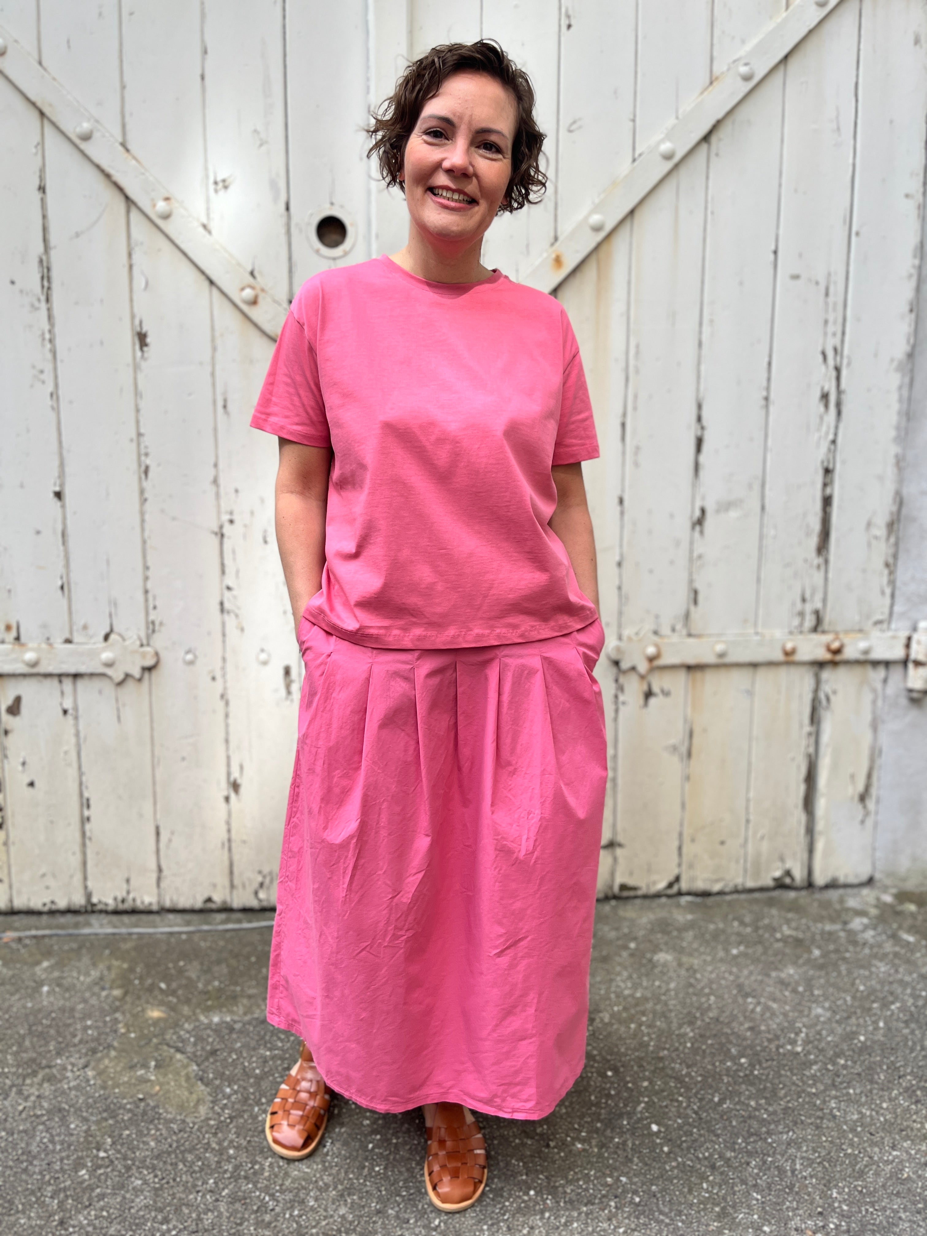 Daneminna Smooth Poplin Skirt Soft Cherry