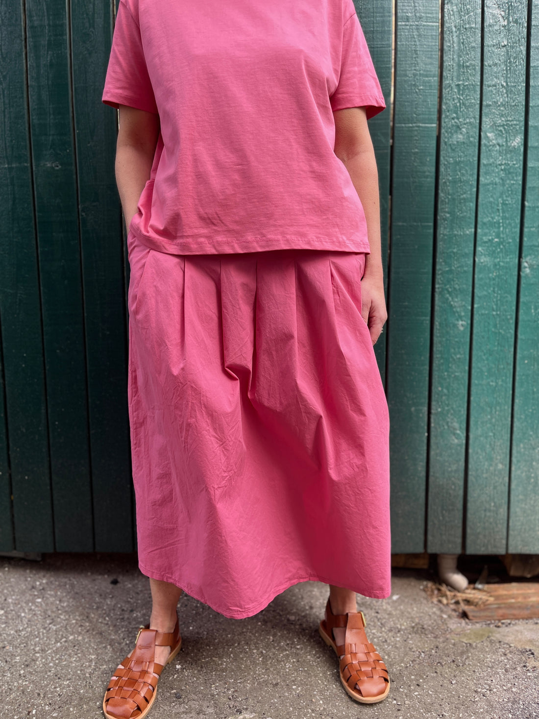 Daneminna Smooth Poplin Skirt Soft Cherry