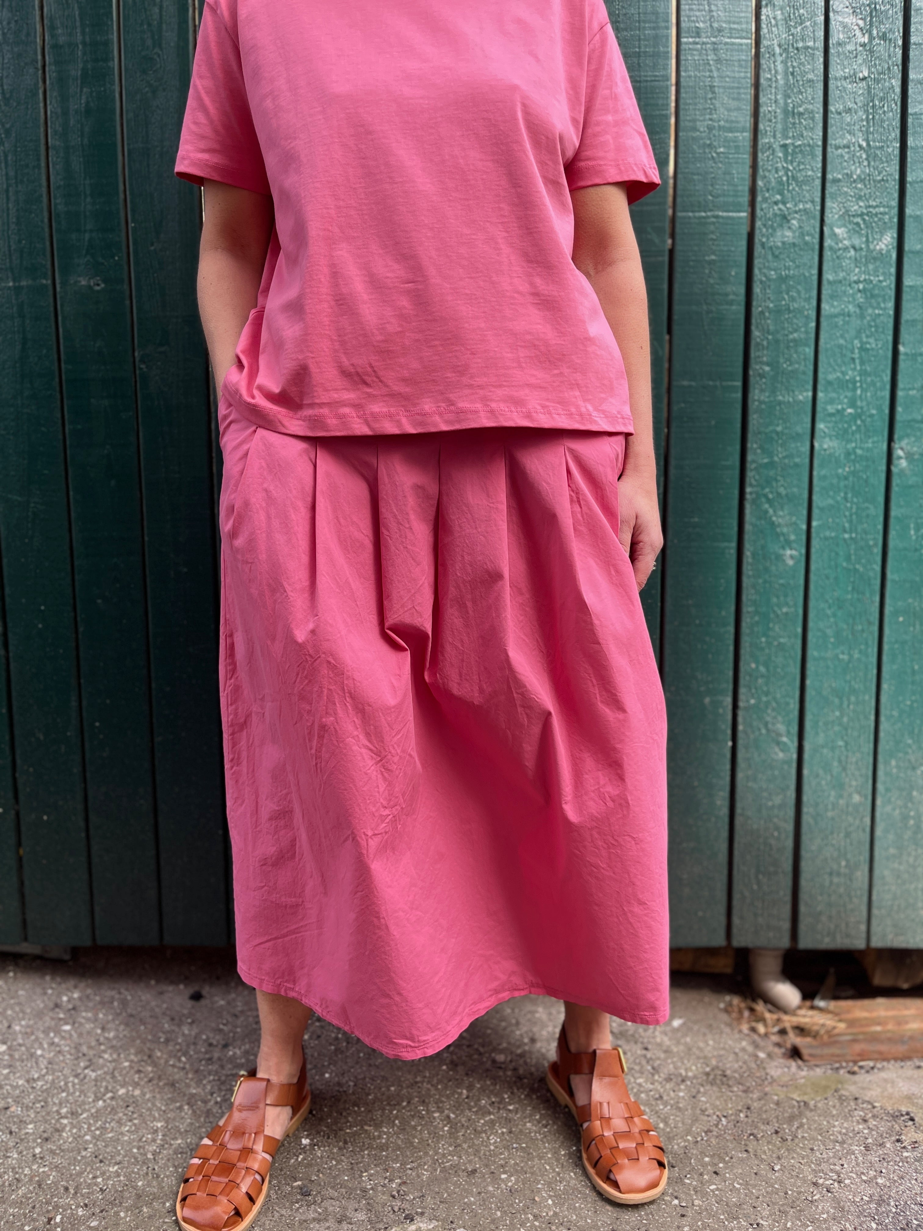 Daneminna Smooth Poplin Skirt Soft Cherry