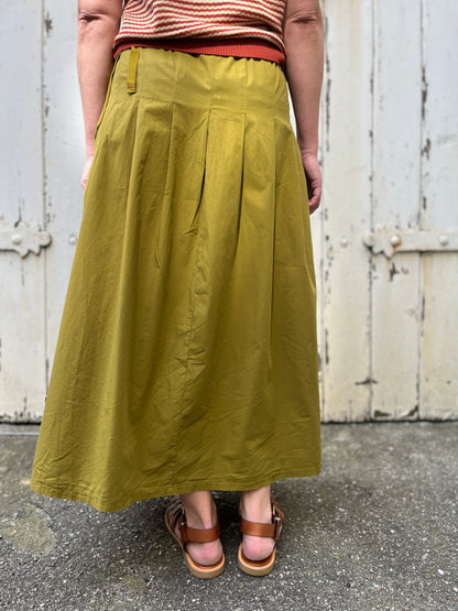 Daneminna Smooth Poplin Skirt Olive