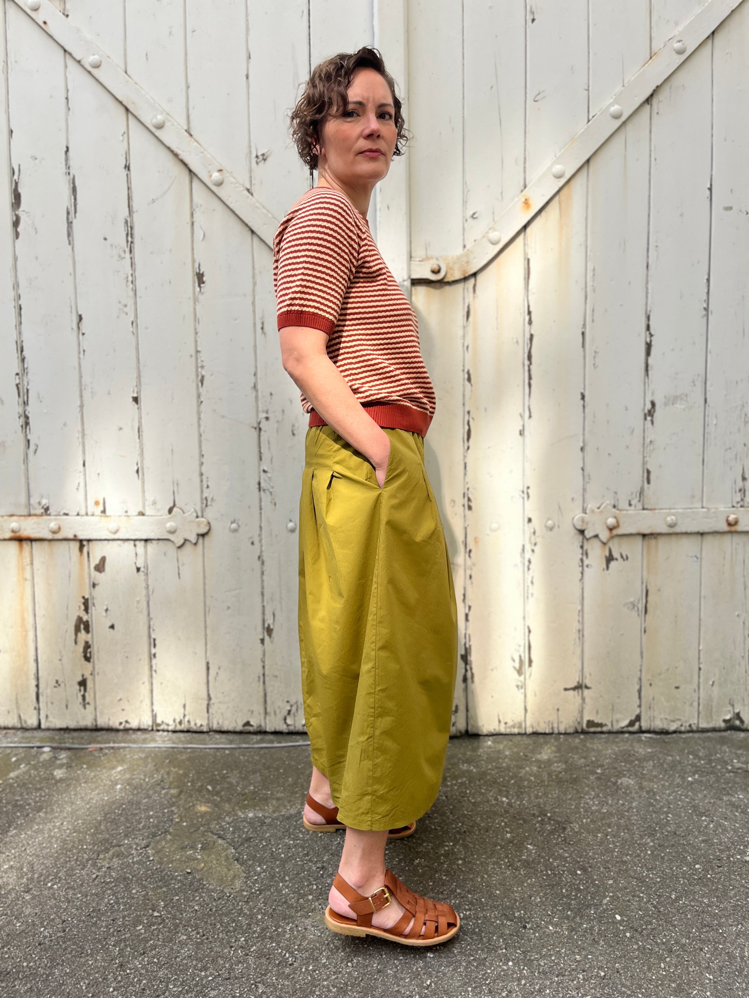Daneminna Smooth Poplin Skirt Olive