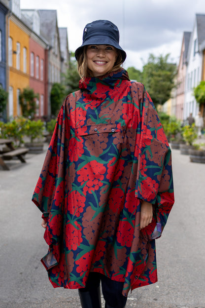 Danepackit Rainponcho Dk Red MAXIBERRY