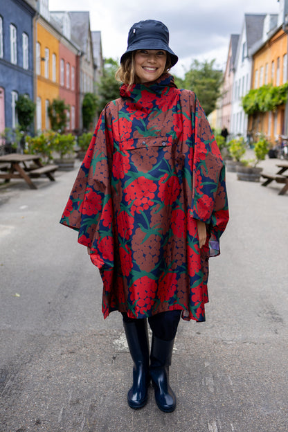 Danepackit Rainponcho Dk Red MAXIBERRY