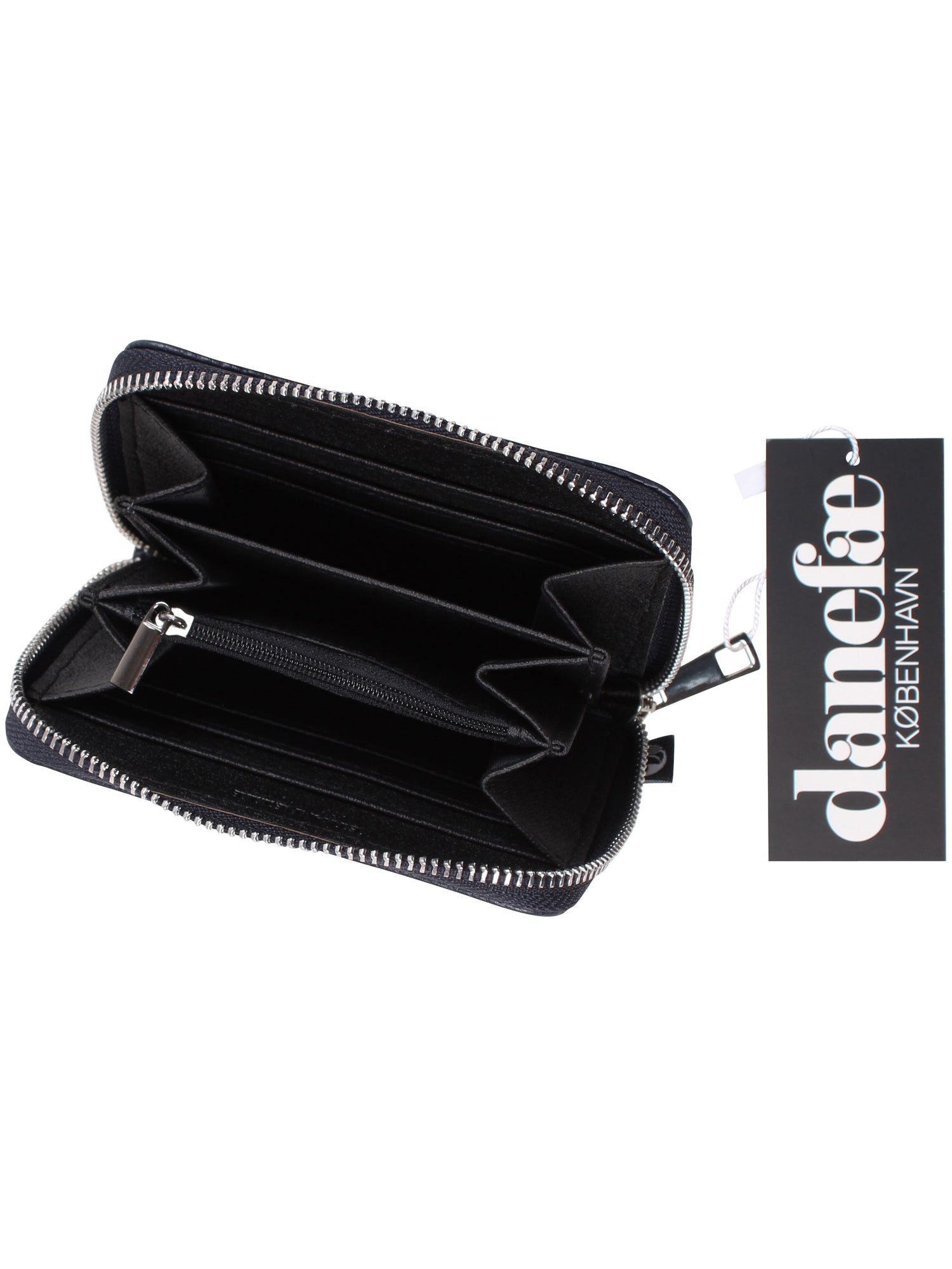 Danesortedam Leather Zip-Wallet Dark Navy