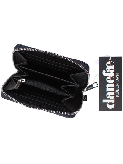 Danesortedam Leather Zip-Wallet Dark Navy