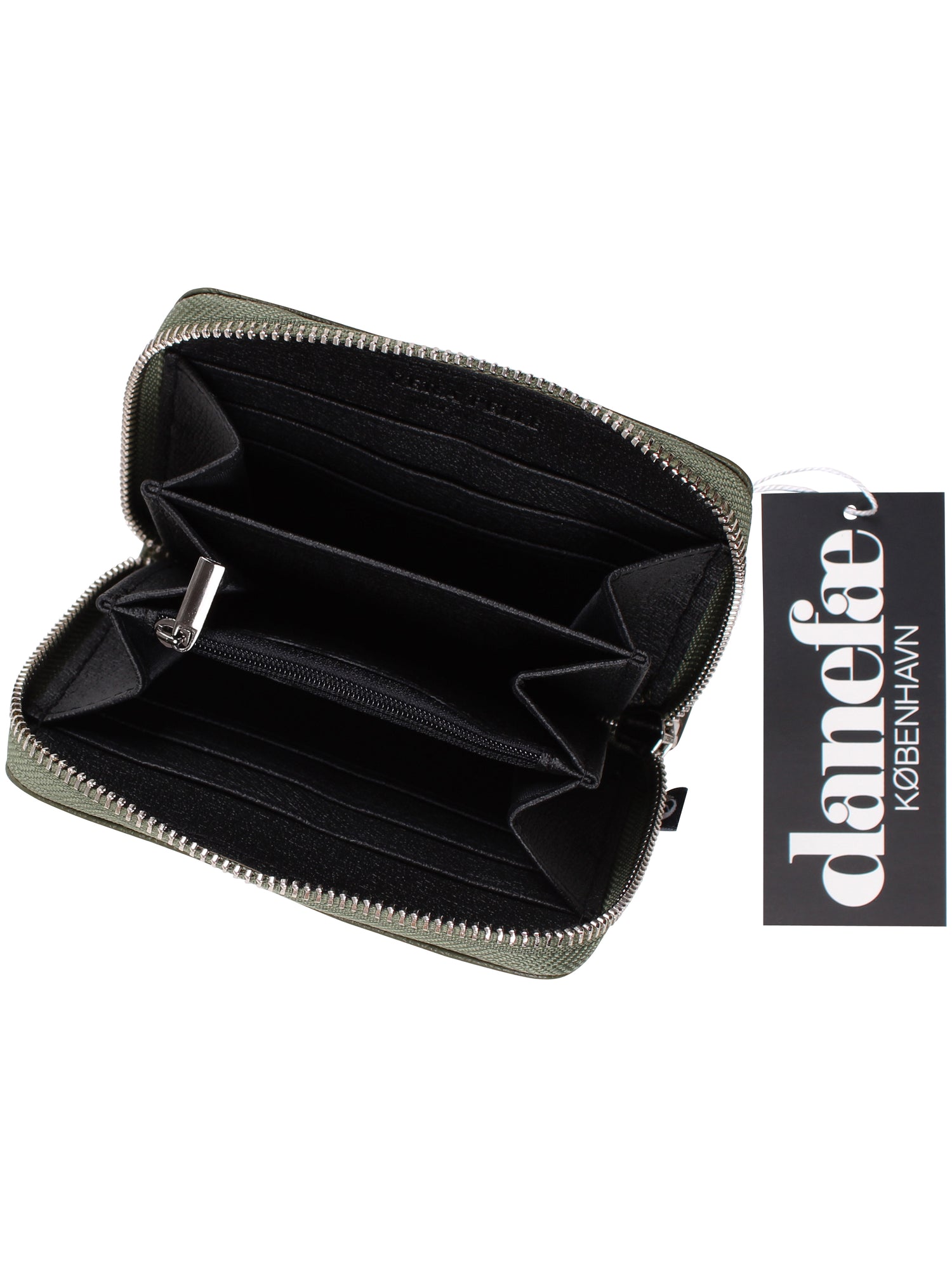 Danesortedam Leather Zip-Wallet Dk Army