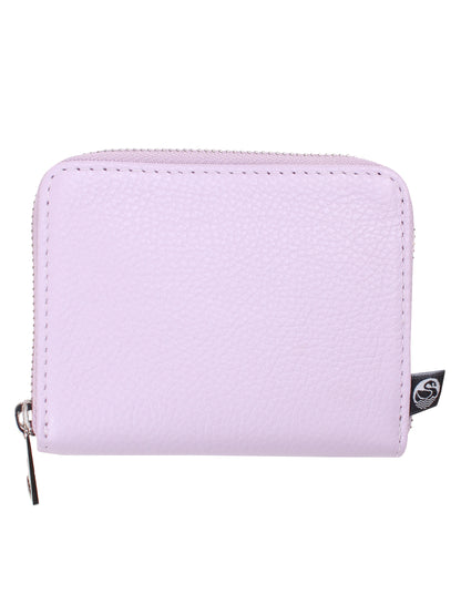 lilla læderpung med lynlås.