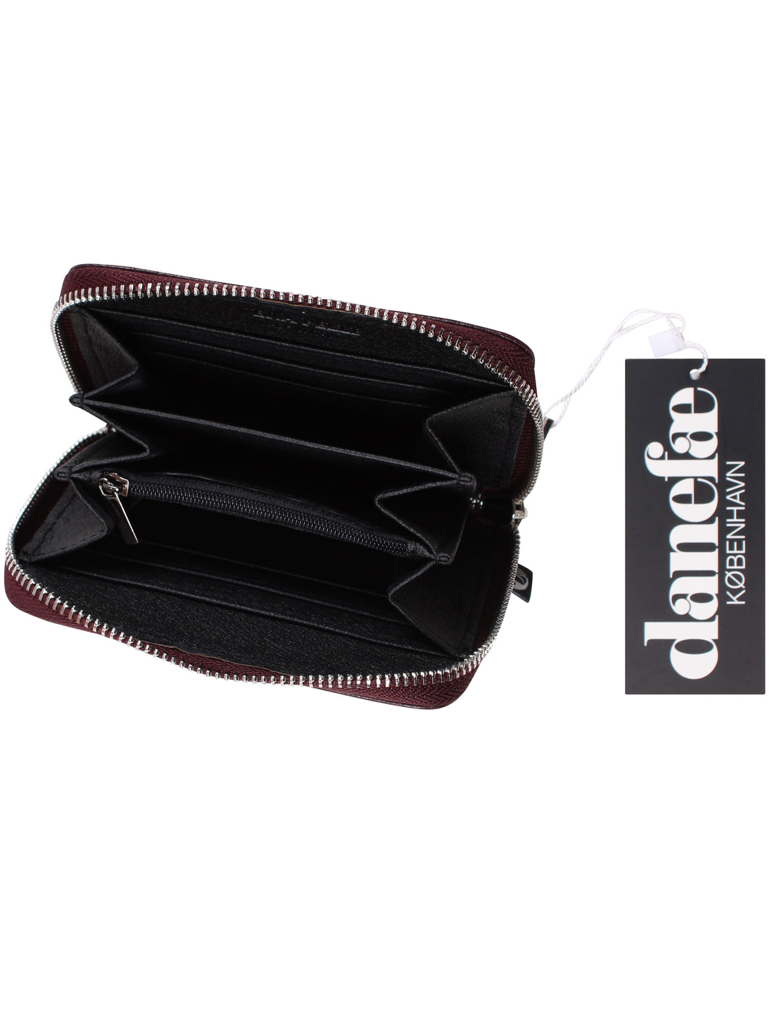 Danesortedam Leather Zip-Wallet Red Wine
