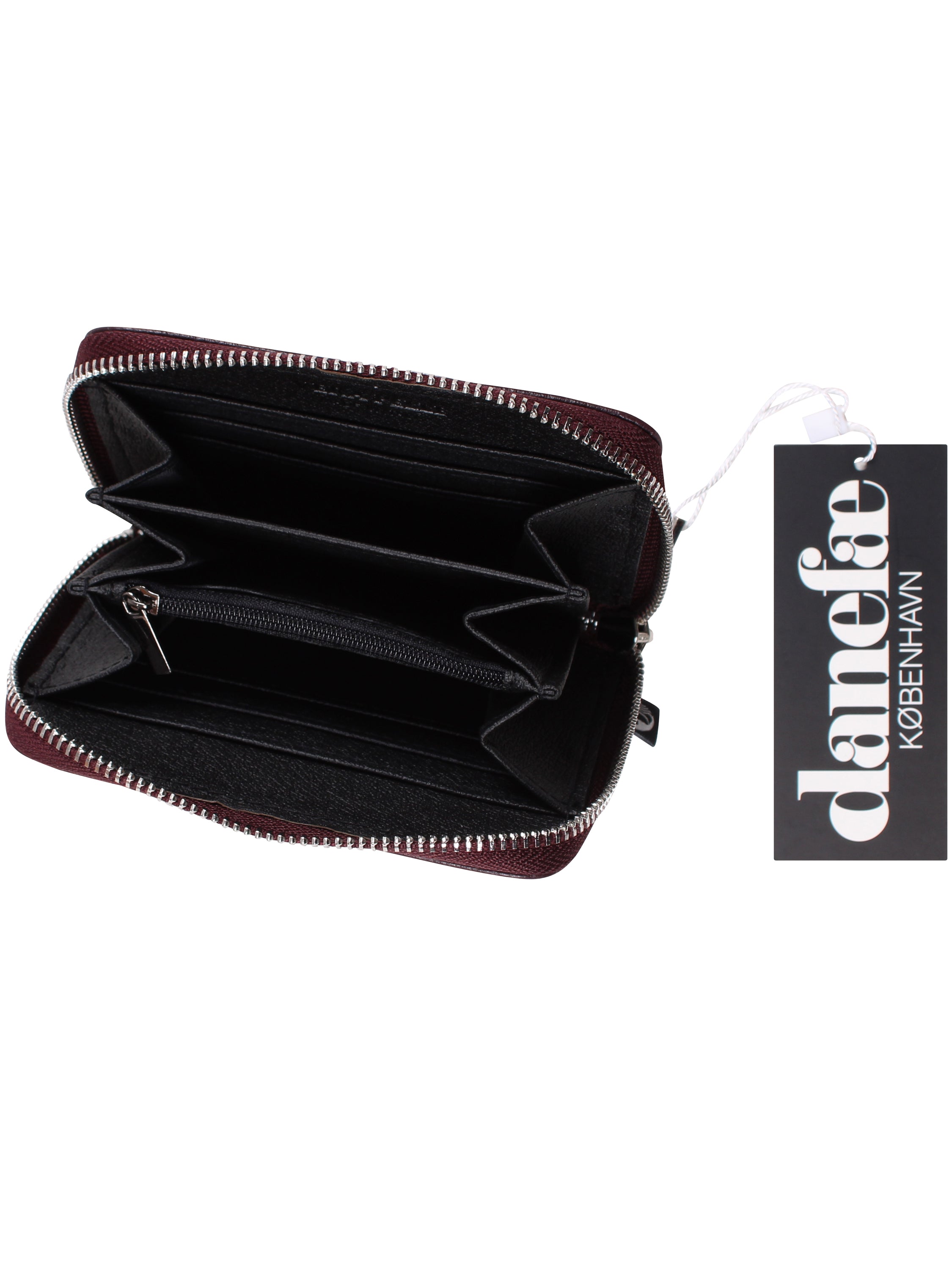 Danesortedam Leather Zip-Wallet Red Wine