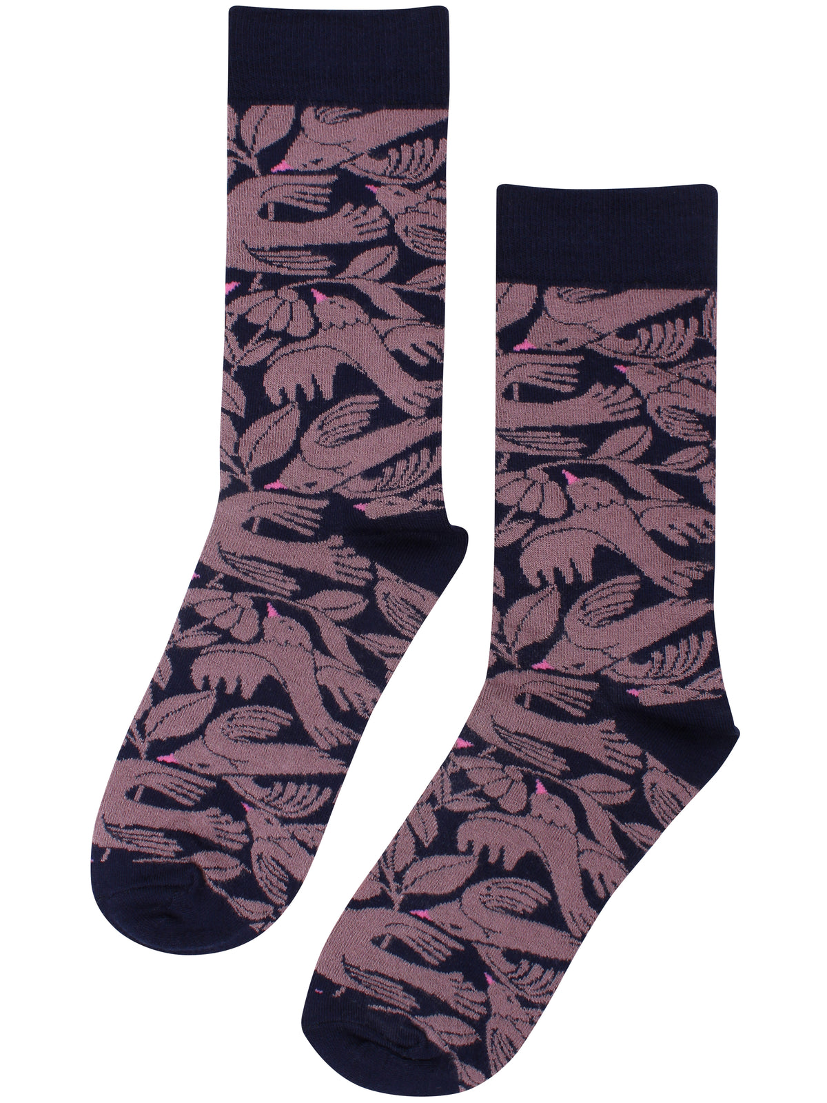 Danewalk With Me Socks Grey Plum BIRDIEUP