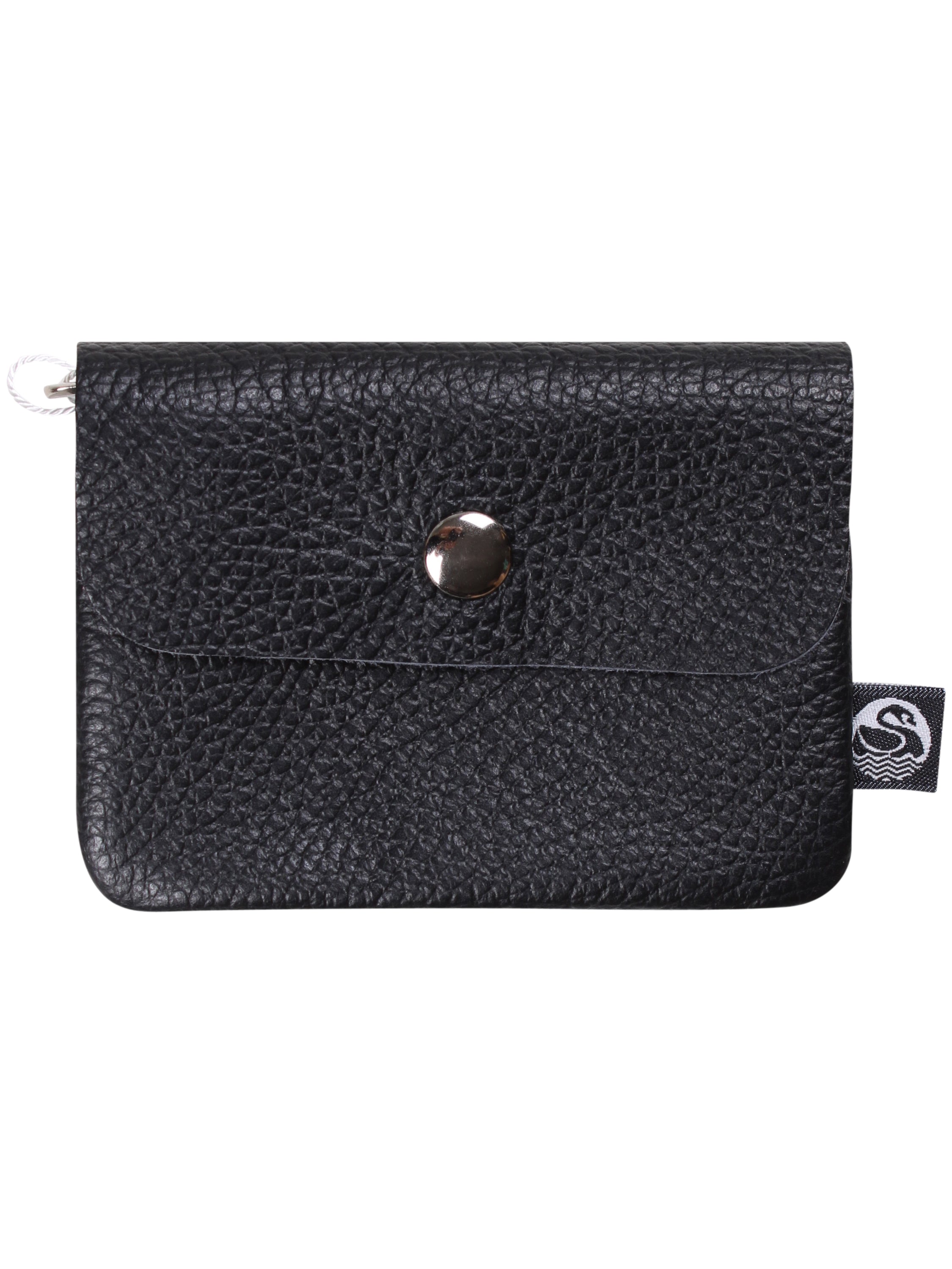 Sort læder pung lavet af ægte italiensk læder.