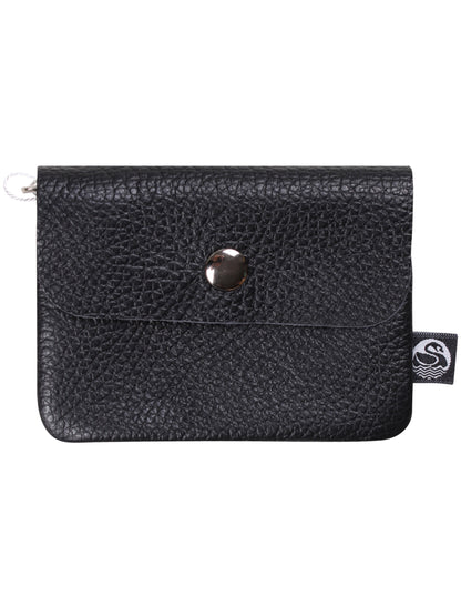 Sort læder pung lavet af ægte italiensk læder.