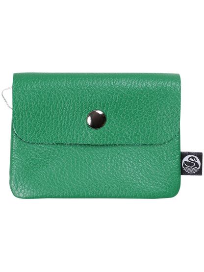 Grøn læder pung lavet af ægte italiensk læder.