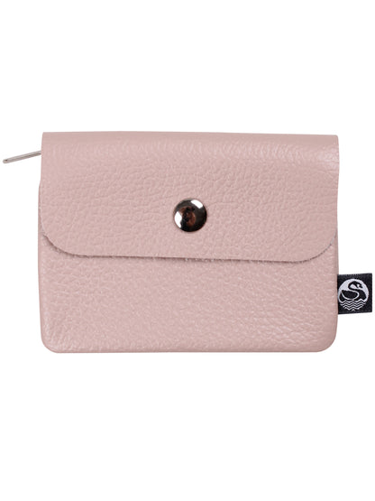 Beige læder pung lavet af ægte italiensk læder.