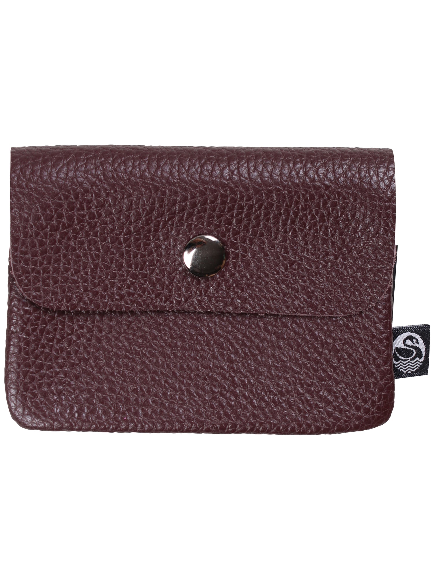 Vinrød læder pung lavet af ægte italiensk læder.