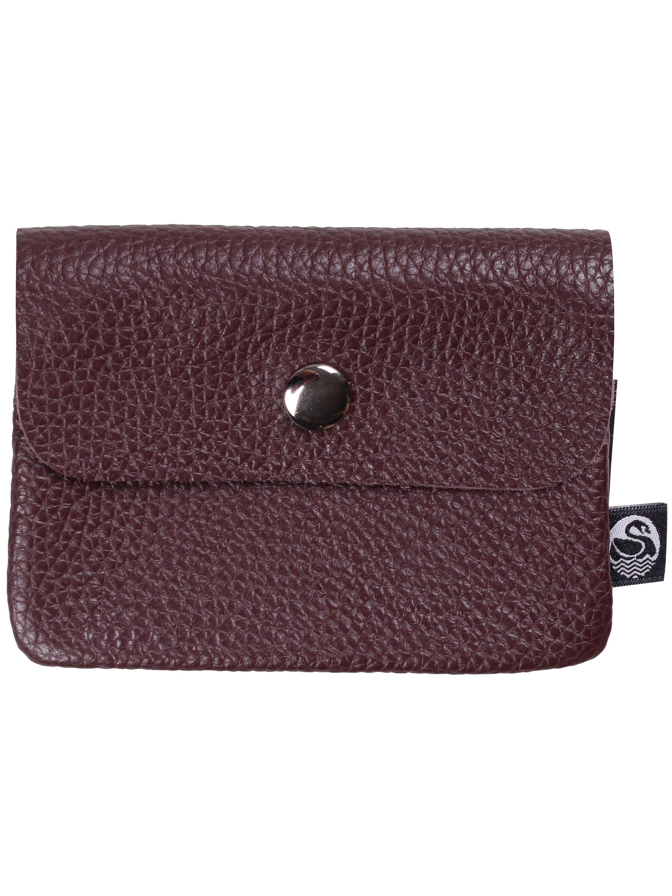 Vinrød læder pung lavet af ægte italiensk læder.