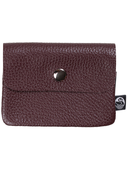 Vinrød læder pung lavet af ægte italiensk læder.