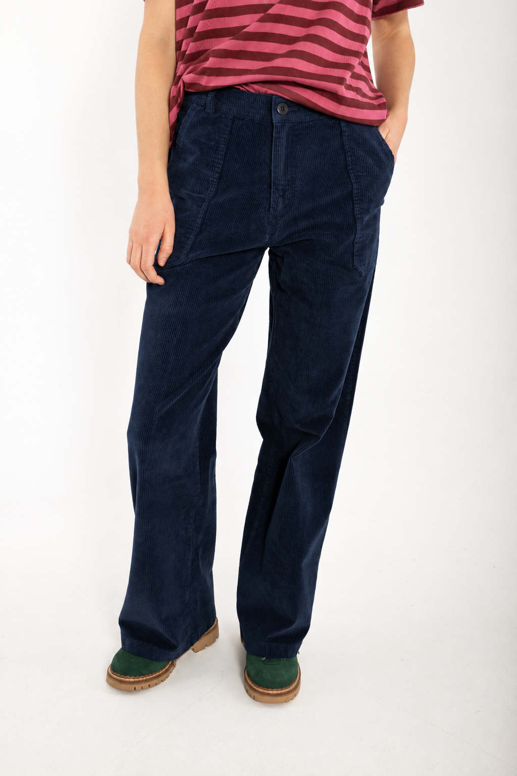 Daneworld Cord Stretch Pants Dk Navy