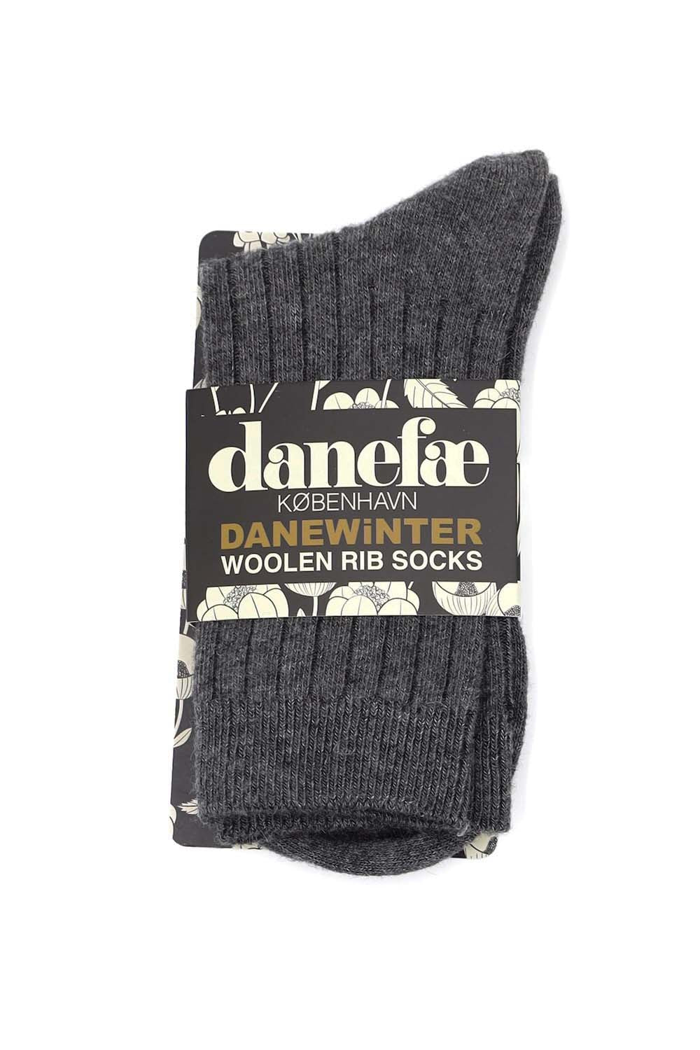 Danewinter Woolen Rib Socks - Dk Grey