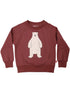 Skøn kirsebærrød sweatshirt til børn med print af isbjørn