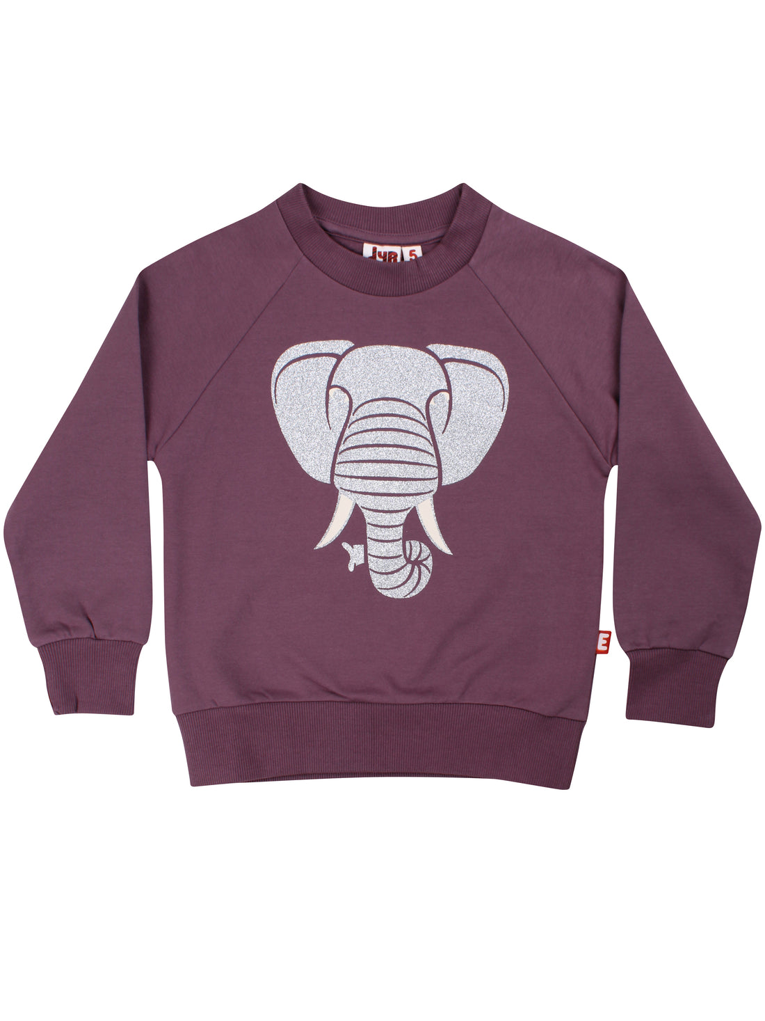 Skøn grålilla sweatshirt til børn med print af elefant