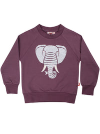 Dyrbellow Sweat Grey Plum ELEFANT (Glitter)