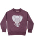 Skøn grålilla sweatshirt til børn med print af elefant
