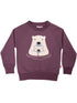 Skøn grålilla sweatshirt til børn med print af isbjørnemor