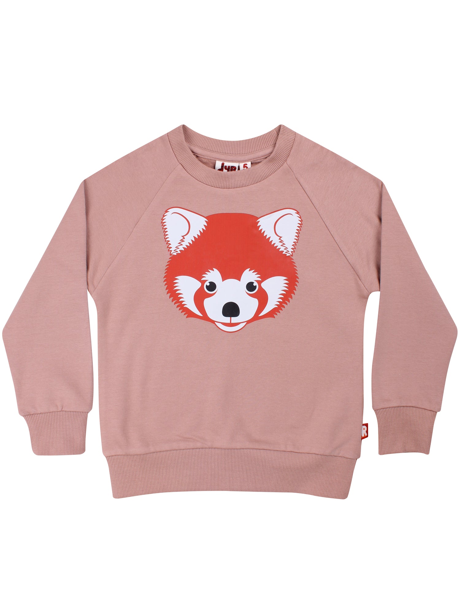 Skøn støvet rosa sweatshirt til børn med print af rød panda