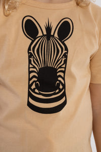 Dyrhide SS T Nougat ZEBRA
