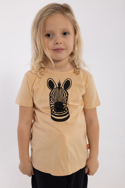 Dyrhide SS T Nougat ZEBRA