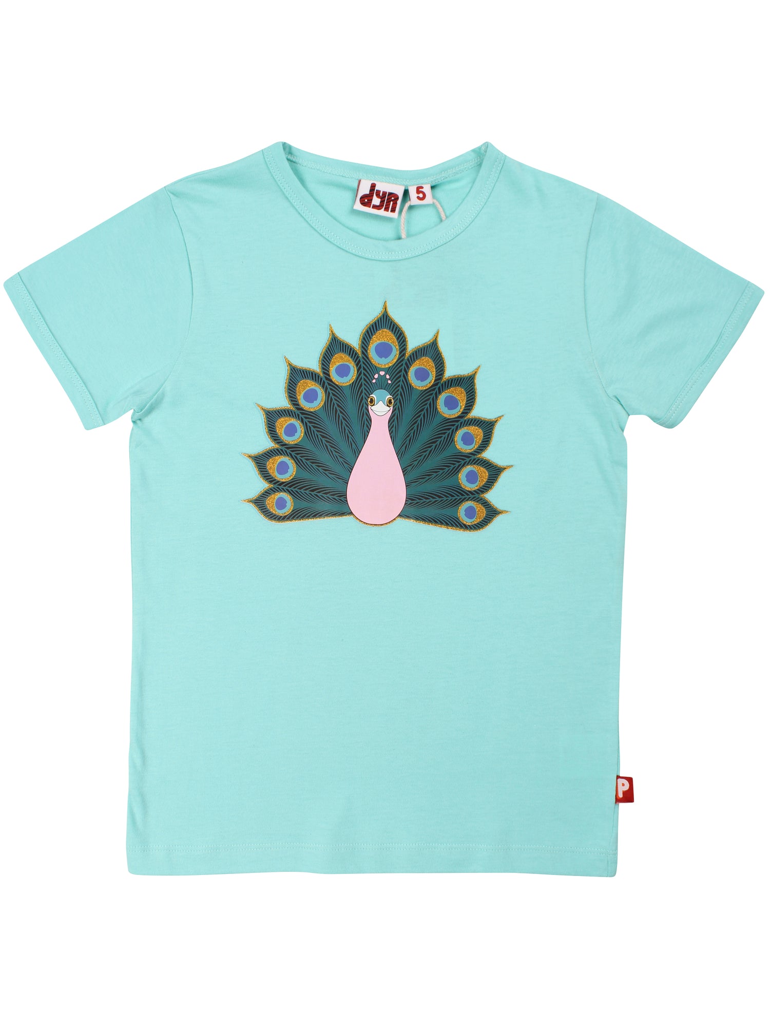 Mint t-shirt med påfugl.