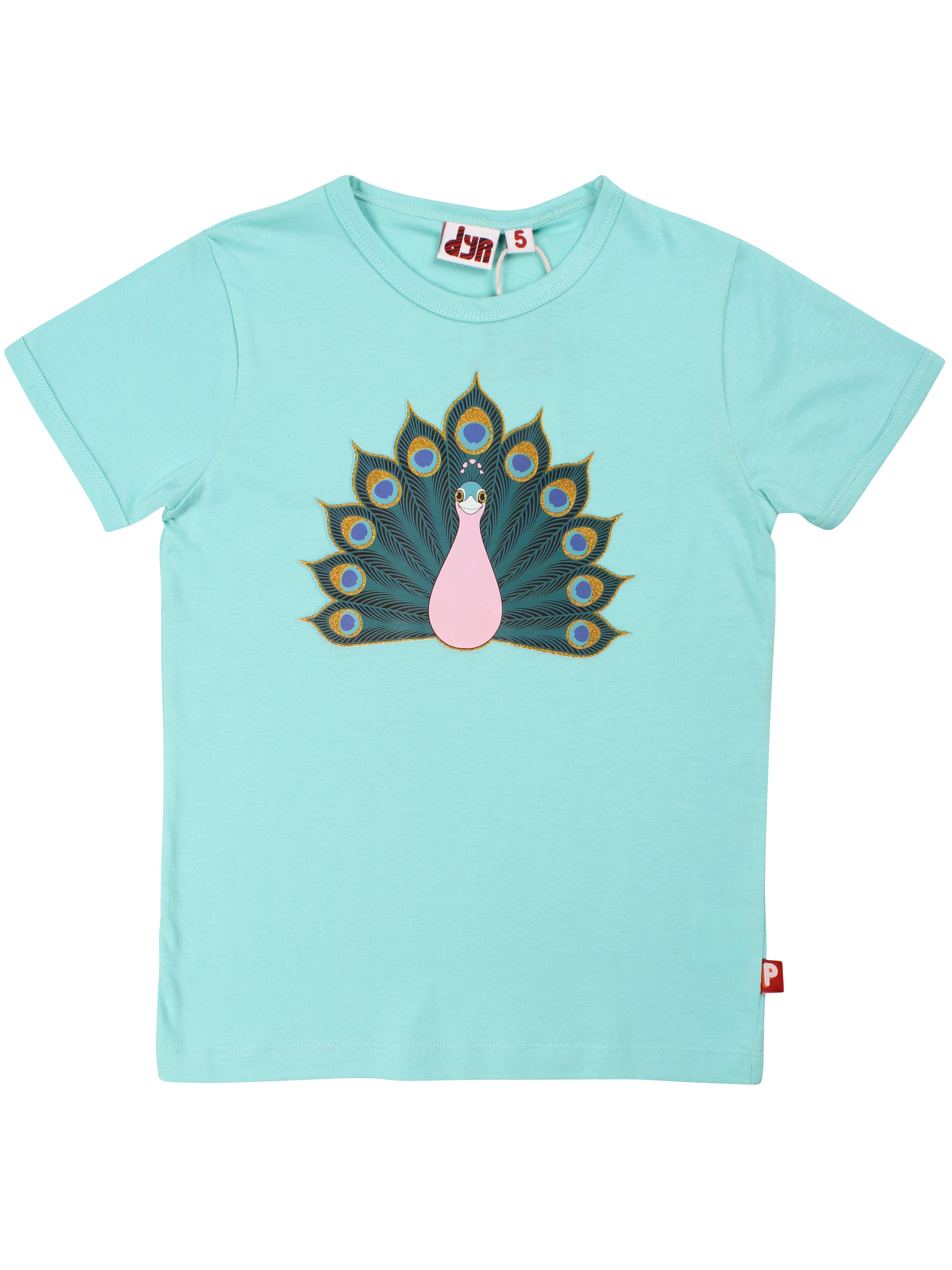 Mint t-shirt med påfugl.