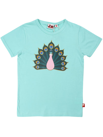 Mint t-shirt med påfugl.