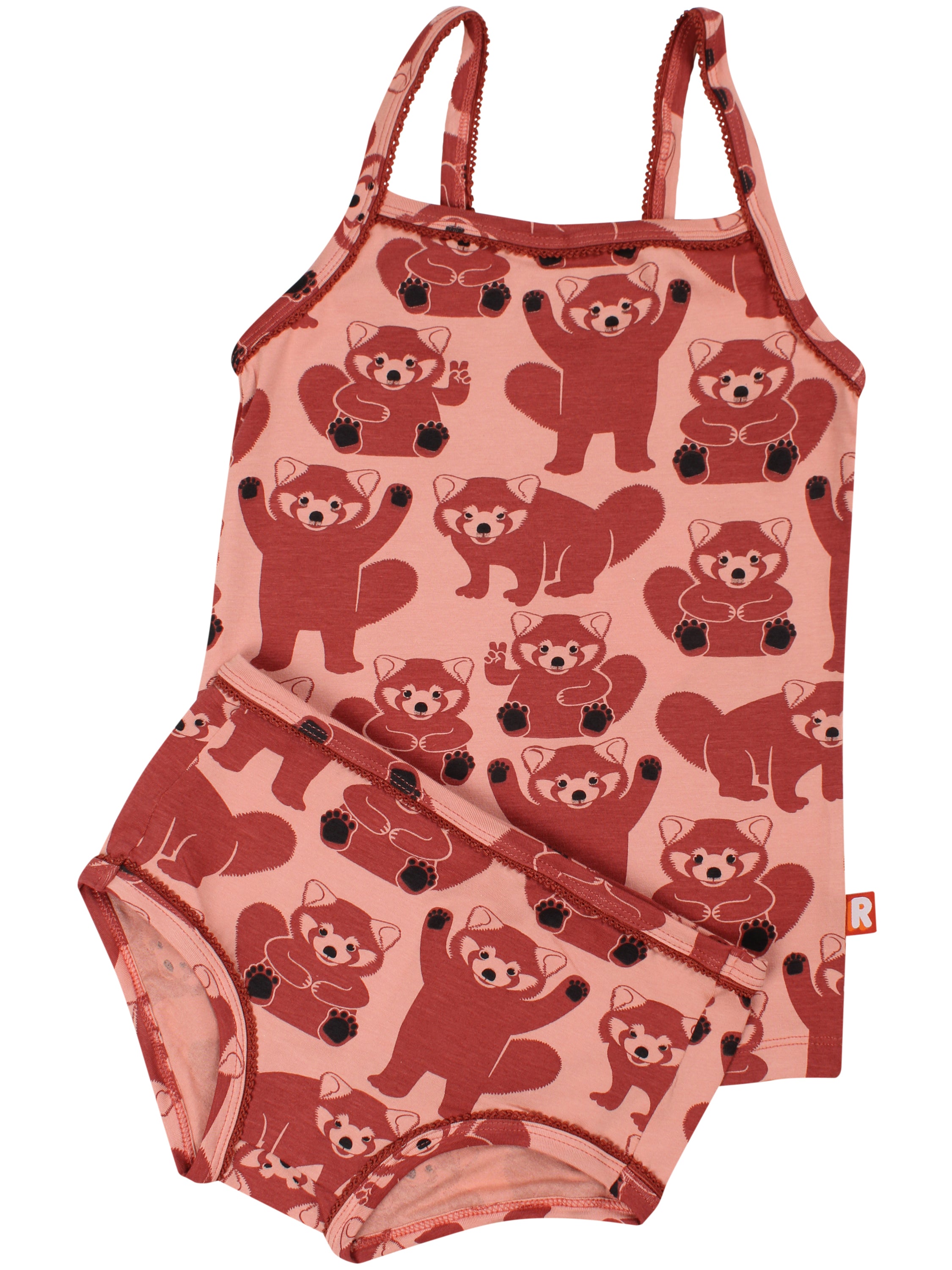 Dyrnest Undie AOP Set Light Clay MULTIROED PANDA