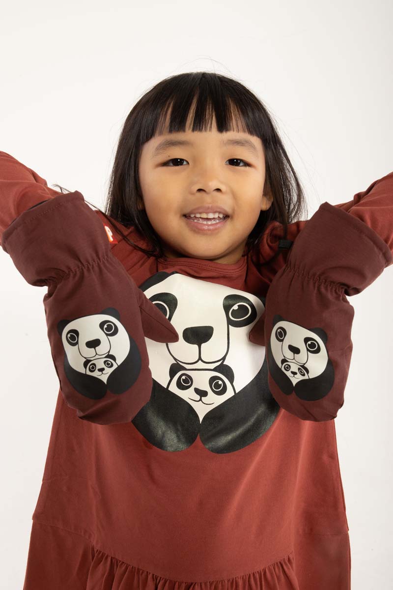 Dyrpaw Mittens Dk Brick PANDAMOR