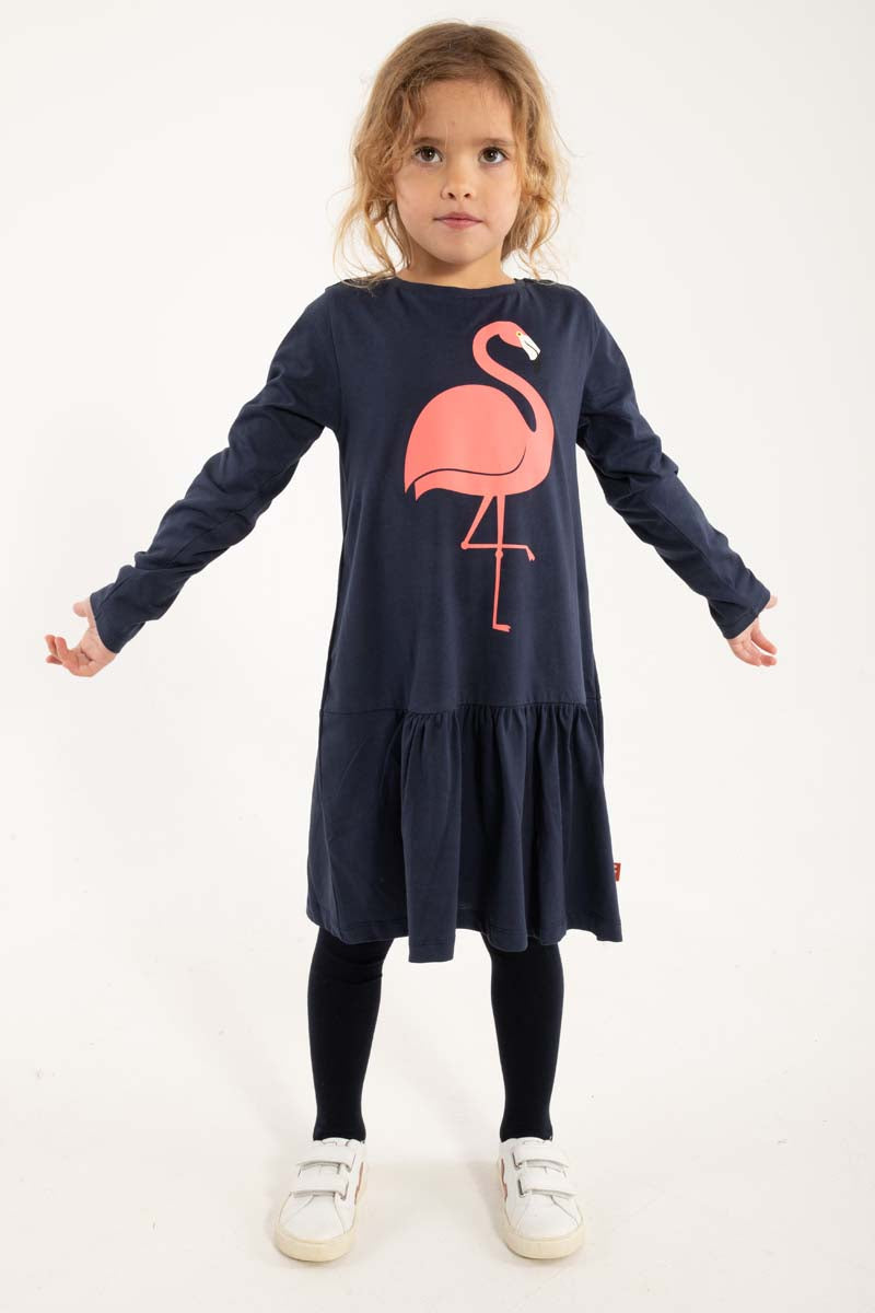 Dyrperky LS Dress Dk Navy FLAMINGO