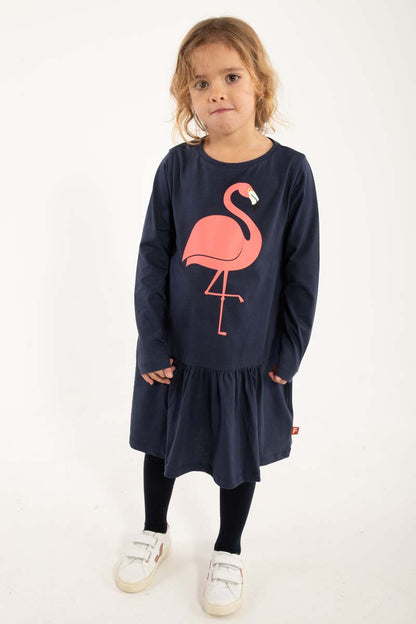 Dyrperky LS Dress Dk Navy FLAMINGO