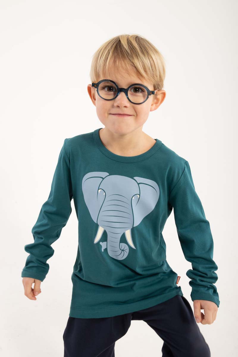 Sød bluse til børn med print af elefant