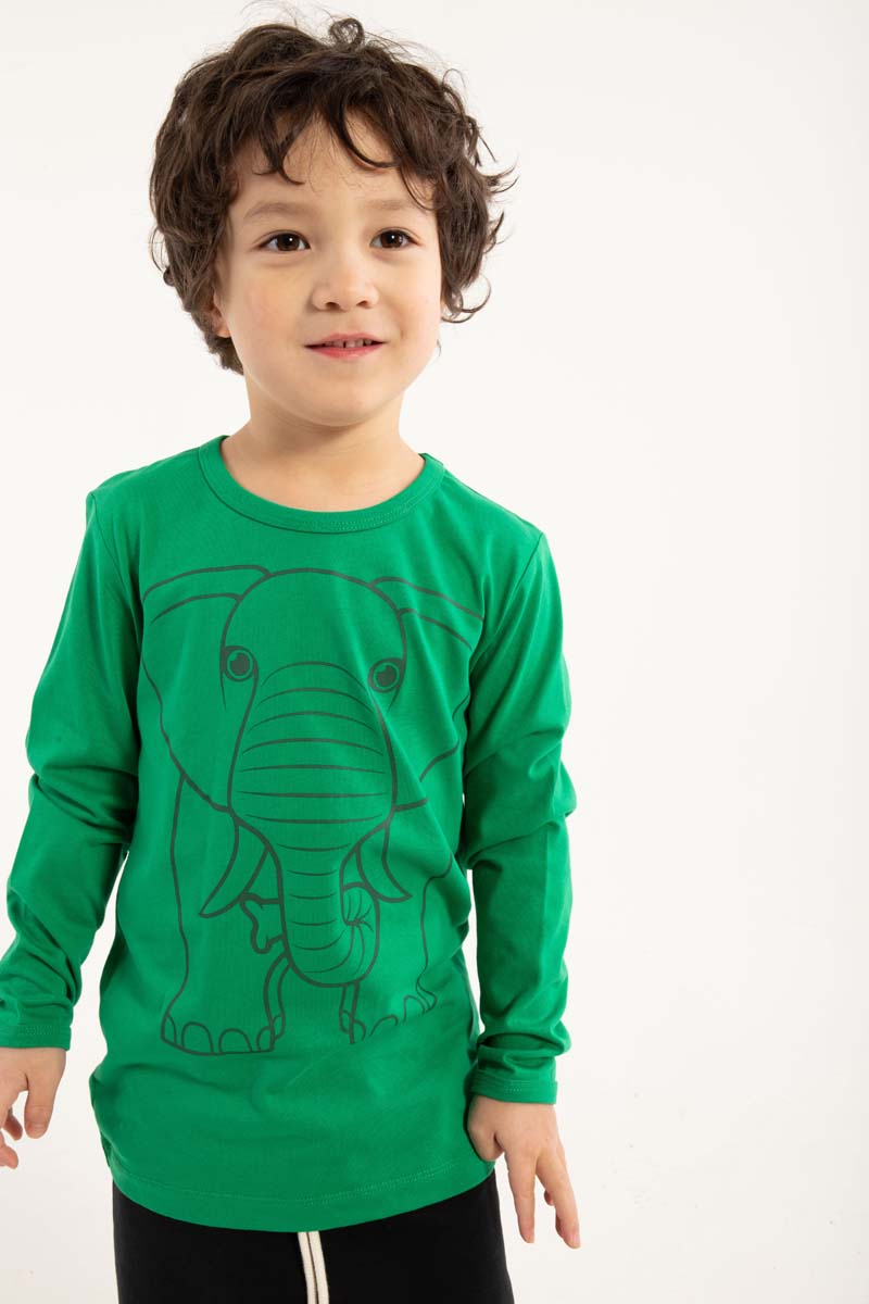 Sød bluse til børn med print af en elefant
