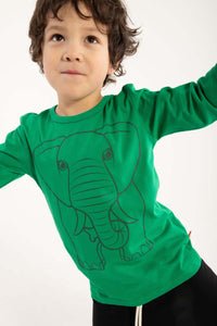 Dyrshedding T Grass Green OUTLINE ELEFANT